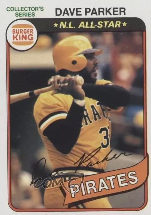 A great high value, affordable card to add to your Dave Parker collection.  Not only is it from his prime just a year off from the tremendous 1979 "we are family"  Pirates team it's a restaurant issue oddball that not everyone will have. 
